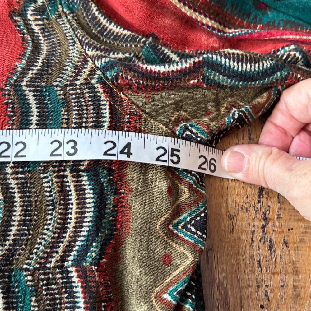Vintage Carole Little 2X Boho Southwestern Tunic Top Tribal Boho Artsy - Picture 8 of 11
